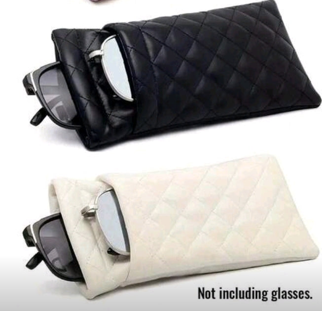 Portaocchiali e Custodia per occhiali con tasca e anello gancio dorato