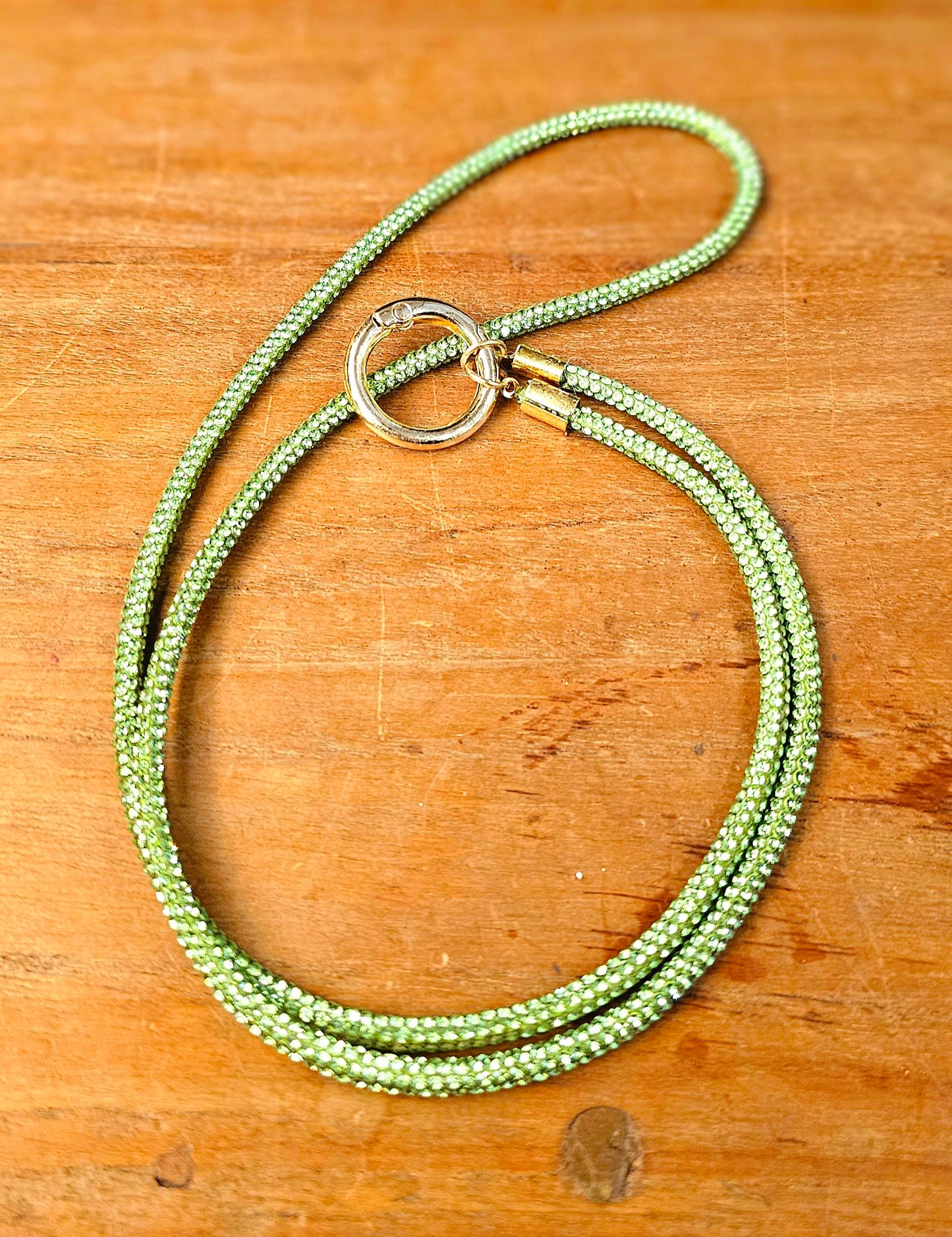 Tak Laccio collana strass portaocchiali con anello dorato