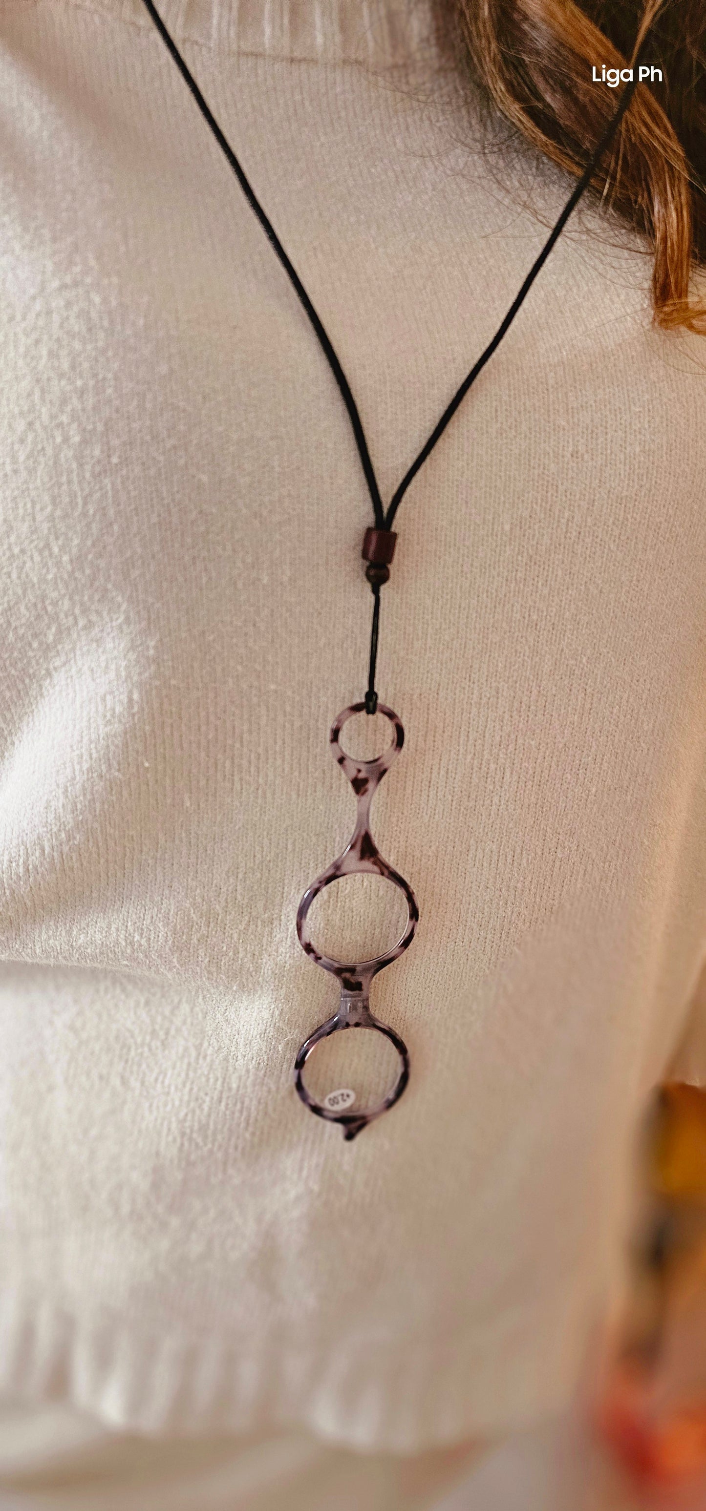 Occhialetto lorgnette da lettura 2.0 con laccio collana
